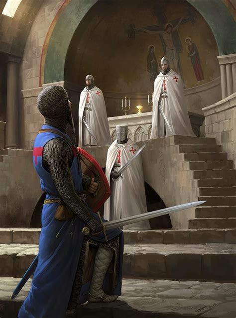 Templars Guarding The Grail By Darren Tan Imaginaryknights Medieval