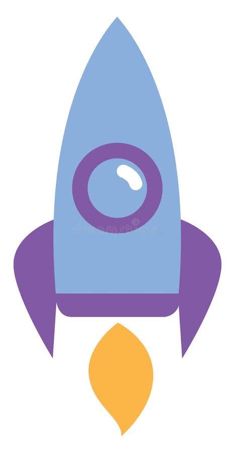 Blue Space Rocket Icon Stock Vector Illustration Of Flat 259785878