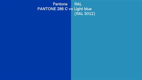 Pantone C Vs Ral Light Blue Ral Side By Side Comparison