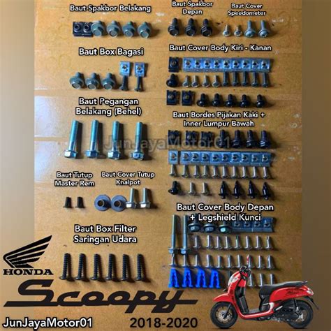 Jual Baut Lengkap Full Set Body Honda Scoopy Esp 2018 2020 Baut