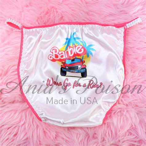 Satin Sissy Dolly Jeep Panties Duchess Cut White Or Pink String Bikini Sz Ebay