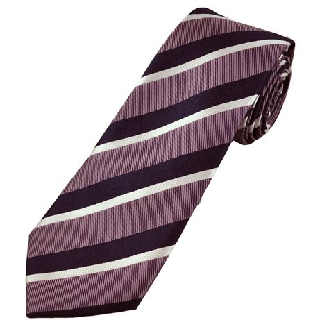 Dark Lavender Navy Blue White Striped Men S Tie From Ties Planet Uk