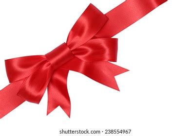 Decorative Red Bow Diagonally Ribbon On Stock Vector Royalty Free