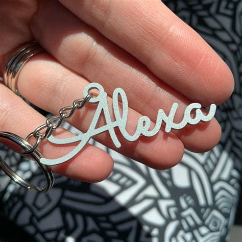 Personalized Name Keychain Customized Keyrings Laser Cut Metal Etsy