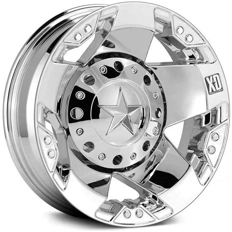 17x6 Xd Series Rockstar Dually Rear Chrome Rev Wheels And Rims