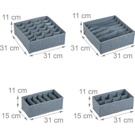 Relaxdays Organiseurs De Tiroirs Lot De Bo Tes De Rangement Pour