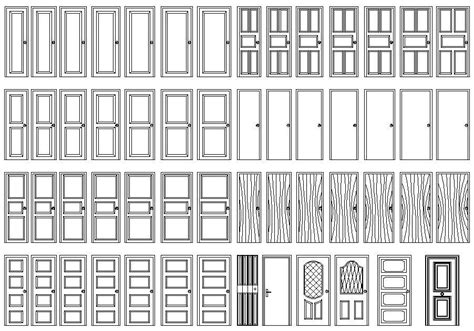 Different Types Of Door Autocad Drawing Cadbull