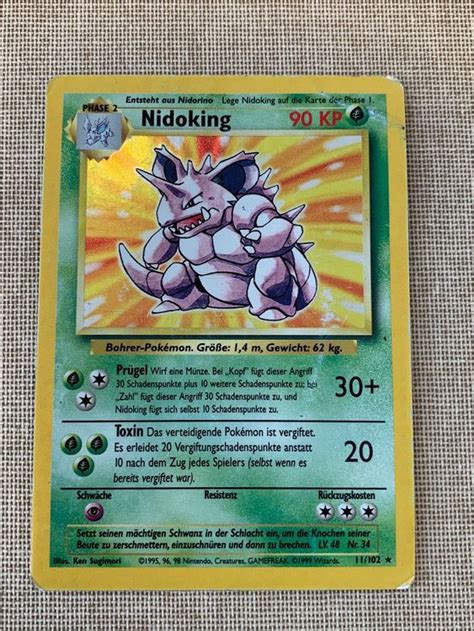 Pokemon Nidoking Holo Base Set Deutsch 11102 Kaufen Auf Ricardo