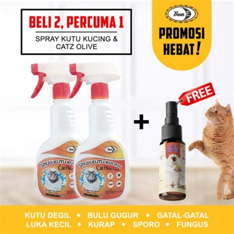 ♨buy 2 Free 1 Ubat Kutu Dan Kurap Kucing Cat Flea Lice Organik All In