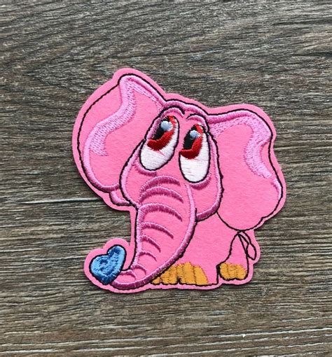 Elefant Aufn Her Patch B Gelbild Applikation Tier Afrika Comic