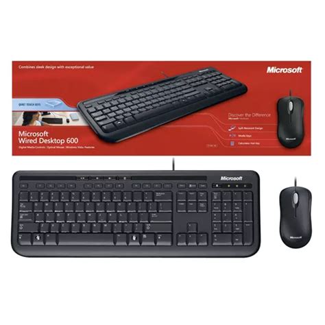 Kit Teclado Y Mouse Microsoft Apb Conexion Alambrico Color Negro