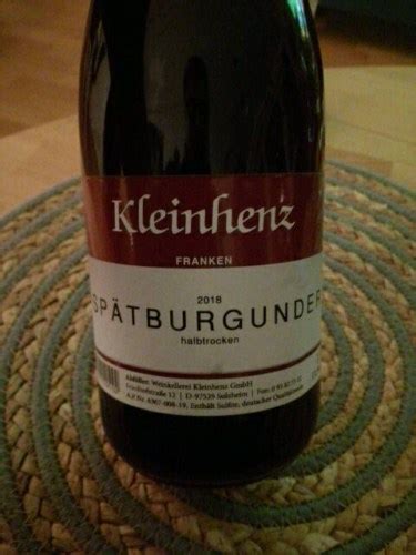 Kleinhenz Sp Tburgunder Halbtrocken Vivino Us