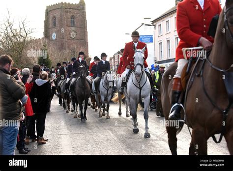 The Albrighton Hunt Boxing Day Hunt Meet At Newport In Shropshire Uk