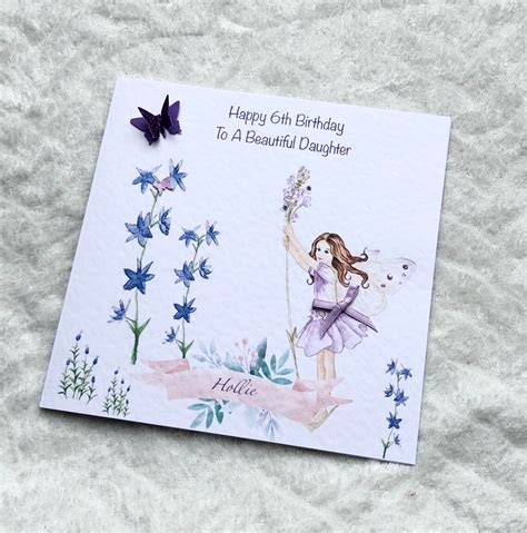 Fairy Birthday Card Handmade And Personalised Daughter Etsy Uk