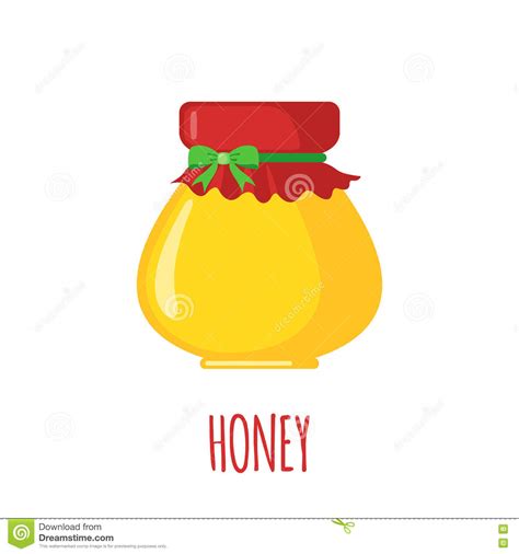 Honey Jar Icon In Flat Style Stock Vector Illustration Of Cute Container 76459897