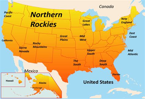 Northern Rockies Map Showing Attractions & Accommodation