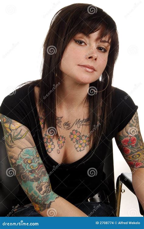 Woman With Body Art Tattoos Stock Photo Image Of Makeup French 2708774