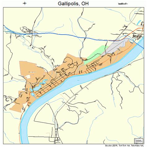 Gallipolis Ohio Street Map 3929204