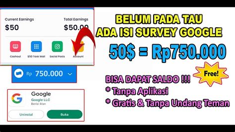 Daftar Dapat 50 Dollar 750 000 Website Penghasil Uang Tercepat Cara