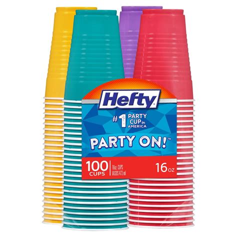 Hefty Party On 16 Oz Assorted Colors Disposable Plastic Cups Shop