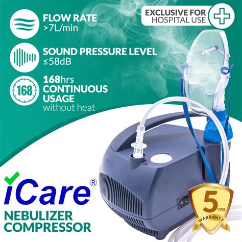 Icaren Nebulizer Compressor With Nebulizer Kit With Adult Aerosol