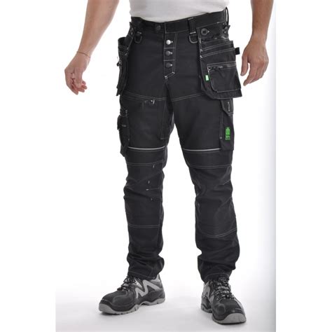 Achat Pantalon De Travail Multipoches Noir Avec Genouill Res Amovib