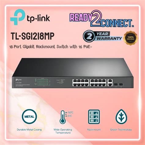 Jual TP LINK TL SG1218MP 18 Port Gigabit Rackmount Switch With 16 PoE