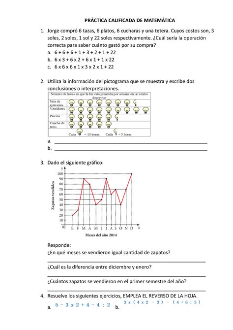 Práctica Calificada DE Matemática PRÁCTICA CALIFICADA DE MATEMÁTICA