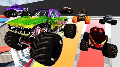 Epic High Speed Monster Truck Monster Jam Jump And Crashes Beamng