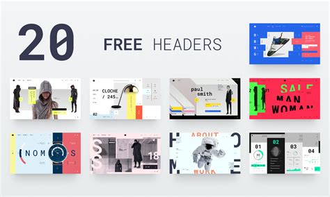 Headerz 20 Free Headers Figma