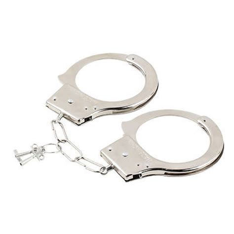 Professional Double Lock Nickel Plated Steel Police Handcuffs Security