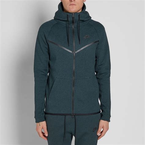 Nike Tech Fleece Windrunner Seaweed Heather And Black End