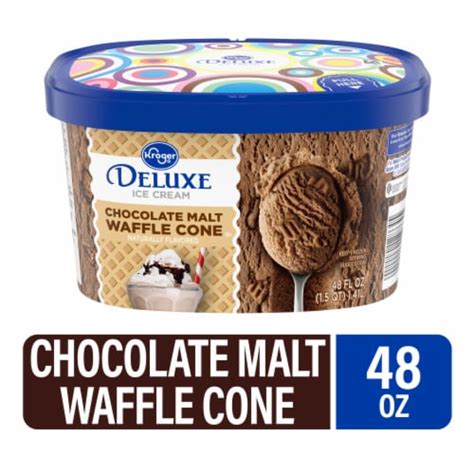 Kroger Deluxe Chocolate Malt Waffle Cone Ice Cream Tub 48 Oz Ralphs