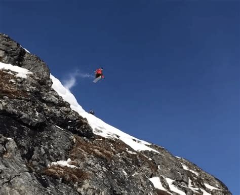 Video Swedish Freeskier Hucks A 65 Foot Cliff And Absolutely Nails The