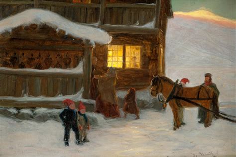 Sold Price Gustav Wentzel 1859 1927 Mountain Farm With People