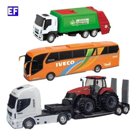 Caminh O Brinquedo Plataforma C Trator Onibus Iveco Lixo Na