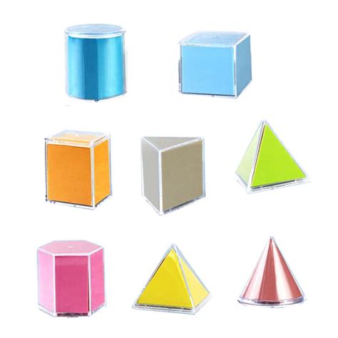 8x Transparent Geometric Shapes Stacking Game Math Teaching Toy Stem