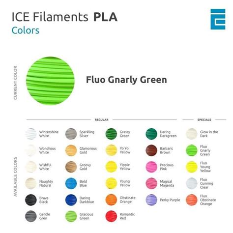 Ice Filaments Pla Filament Mm Kg Vert Fluo Gnarly Green