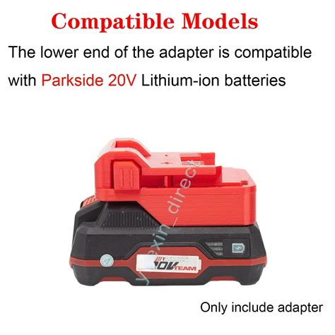 Power Wheels Adapter For Lidl Parkside X20V Team