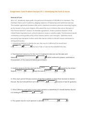 Identifying The Cacts And Issues Docx Assignment Case Problem