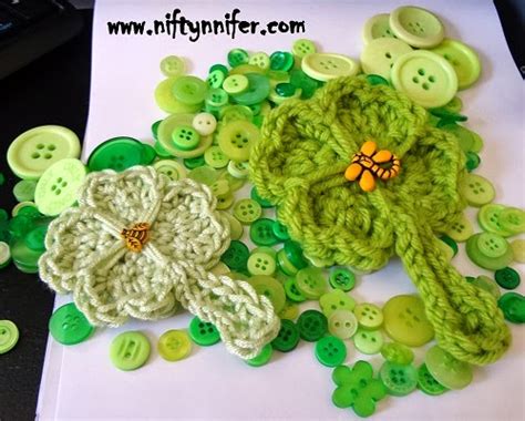 Niftynnifer S Crochet Crafts Free Crochet Pattern Lucky Shamrock