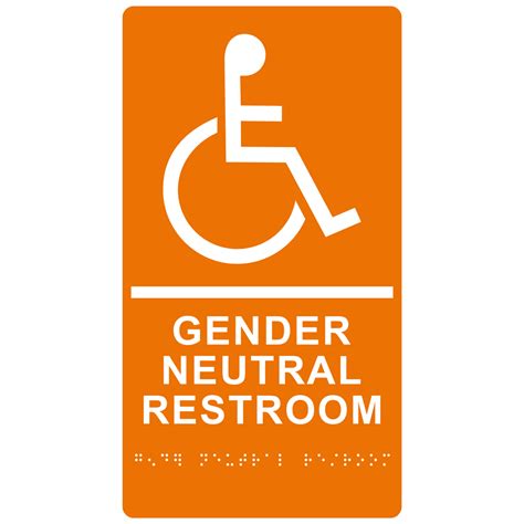 Portrait Ada Gender Neutral Sign With Symbol Rre 35208 Whtonorng