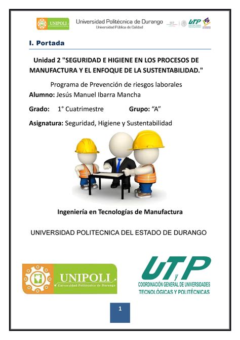 Programa De Prevencion De Riesgos Laborales I Portada Unidad