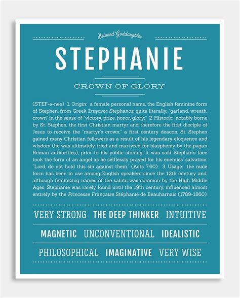 Stephanie Name Art Print Classic Names Personalized Art Print