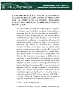 CADUCIDAD EN EL JUICIO MERCANTIL PROCEDE EL Caducidad En El Juicio