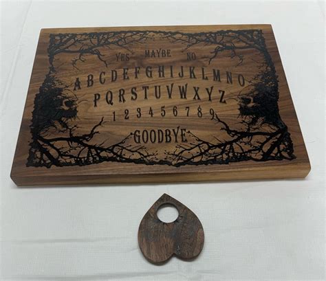 1 Thick Walnut Custom Made Ouija Board With Planchette Black Epoxy Fill