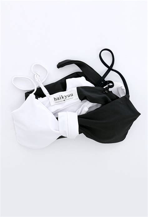 Damen Sexy Zweiteiliger Badeanzug Sling Top Binde Niedriger Kragen Aushöhlen Zweifarbig Bikini