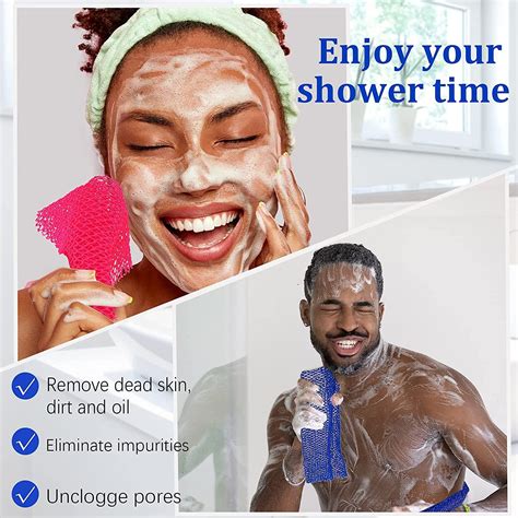 4 Pieces African Net Long Bath Net Sponge Exfoliating Shower Body