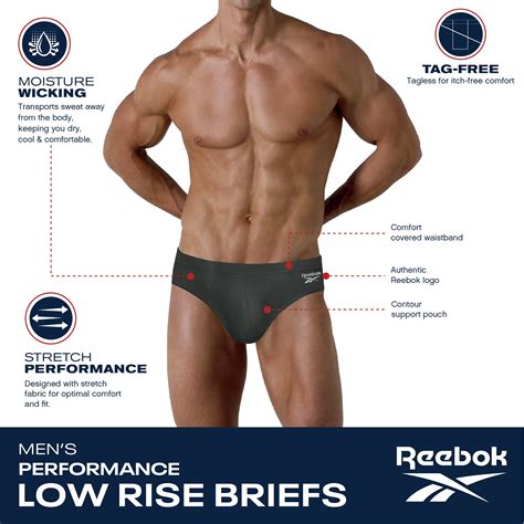 Snapklik Reebok Mens Underwear Quick Dry Performance Low Rise