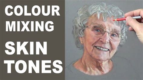 An Older Woman Is Drawing With Colored Pencils On Her Face And The